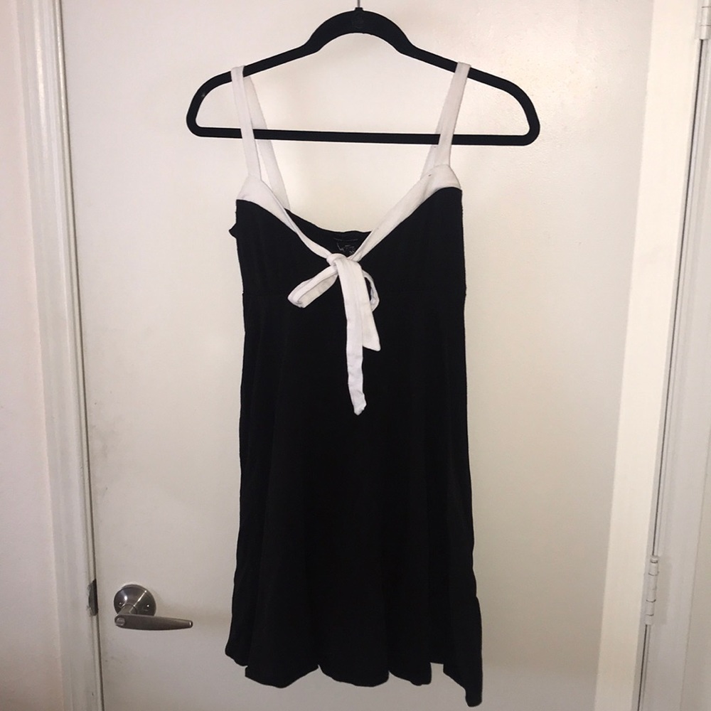 Black Skater Dress with White Tie Lining